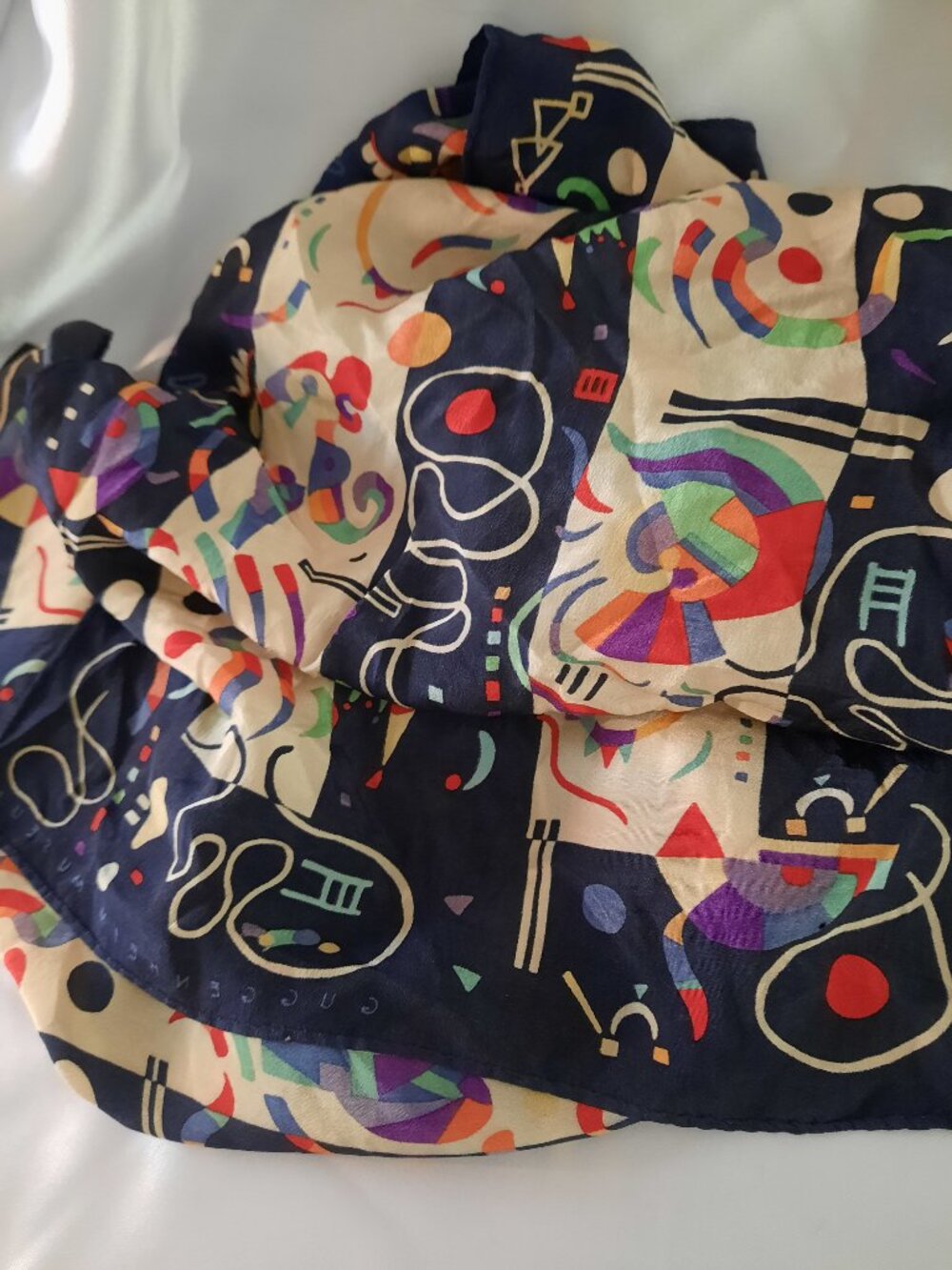Rare Vintage Guggenheim 100% Silk Scarf
